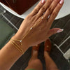 Rhinestone Multilayer Zircon Connected Finger Ring Bracelets for Women Handmade Thin Link Chain Bracelet Party Jewelry Gift - Image 3