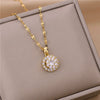 Light Zircon Crystal Stainless Steel Necklaces For Women Korean Sweet Sexy Female Clavicle Chain Jewelry - Image 2