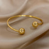 Greatera Minimalist Double Ball Stainless Steel Cuff Bracelet Bangle for Women Gold Plated Opening Bracelets Party Jewelry - Image 7