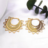 India Gypsy Tribal Ethnic Mandala Stainless Steel Earrings Women Gold Color Lotus Flower Hoop Earring Indian Jewelry - Image 5
