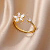 Stainless Steel Exaggerated Big Flower Rings For Women Gold Color Sunflower Finger Ring Female Aesthetic Jewelry Gift - Image 5