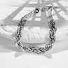 Braided Chain Anklet Rose Gold Plated Stainless Steel Textured Twist Design Women Accessories Summer - Image 5