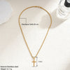 Stainless Steel Cross Pendant Necklace with Twisted Rope Chain - Image 9