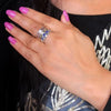 Lapis Lazuli Three Tone Ring Meditation Band Boho Silver Color Jewelry - Image 4