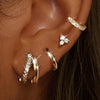4PC Chain Huggie Earring Set For Women Flower Tragus Hoop Earrings Bulk Cartilage Piercing Helix Jewelry Lobe Earing Lot - Image 6