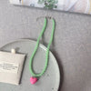 Colorful Beaded Choker Necklace with Heart Pendant Y2K Style - Image 16