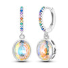 Silver Earrings Women Sparkling Dazzling Oval Gemstone Drop Earring For Anniversary Wedding Jewelry Gifts - Image 1
