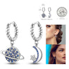 Silver Hoop Earrings For Woman Zircon Heart Shape Star Eardrop Earring Jewelry - Image 51