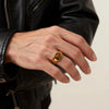 Gold Color Pinky Ring for Men Women,Stainless Steel Tiger Eye Stone Signet Ring,Dainty Chic Party Jewelry Gift - Image 5