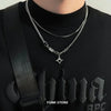 Hip Hop Zircon Star Double Layer Necklace For Men Women Charm Titanium Steel Pendant Chain Unisex Jewelry - Image 19