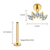Titanium 5 Marquise CZ Crown Cartilage Earring 16G Cluster CZ Flat Back Helix Stud Nose Piercing Jewelry - Image 13