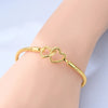 Bracelet Silver Charm Bracelet 17-20CM Golden Heart Love Key Clover Bracelet Bangle Women Jewelry Gift - Image 3