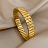 Vintage Elasticity Stainless Steel Bangles Bracelet for Women Classic Heart Square Adjustable Wristband Bangle - Image 10