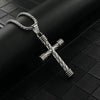 Simple Stainless Steel Necklace with Spiral Column Cross Pendant - Image 5