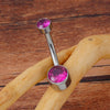 Titanium Belly Button Rings 10mm 12mm with Round CZ Internally Threaded Navel Rings Belly Bars - Image 5