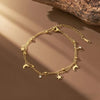 Sweet Gold Color Stainless Steel Double-layer Star and Moon Anklets for Woman Summer Beach Jewelry Accessories Colorfast - Image 1