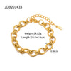 Link Chain Stainless Steel Bangle Bracelet for Women Golden Metal Texture Jewelry Beach Gift Man - Image 7