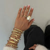 Imitation Pearl Stainless Steel Gold Color Ring for Women Engagement Party Gift Temperament Jewelry - Image 2