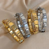 Inlaid Zircon Starfish Turtle Pendant Stainless Steel Cuff Bracelet Bangle For Women Elastic Adjustable Jewelry - Image 3