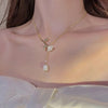 Zircon Inlaid Golden Butterfly Pendant Double Layer Necklace Women's Personality Necklace Wedding Jewelry Birthday Gifts - Image 12