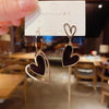 Korean Asymmetric Hollow Black Heart Dangle Earrings For Women Temperament Exaggerated Drop Earrings Party Jewelry - Image 8