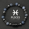 12 Constellation Blue Coral Lava Stone Stone Beads Bracelet For Men Couple Rope Friendship Zodiac - Image 11