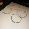 Shiny Big Circel Cross Hoop Earrings for Women Rhinestones Ear Buckles Earrings Geometric Ear Rings Jewelry - Image 4