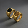 Stylish Square Stone Ring for Men, Stainless Steel Signet Ring,Birthday Party Gift for Him Dad - Image 6