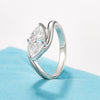Marquise Zirconia Ring Gold Solitaire Engagement Ring Elegant Promise Ring for Women - Image 6