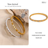 Stylish Cubic Zirconia Stainless Steel Wrist Bangle Bracelet Gold Plated Jewelry for Women Charm - Image 16