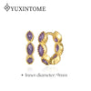 Silver Ear Needle Oval Small Zircon Hoop Earrings Colorful Zircon Gold Earrings for Women Party Jewelry - Image 18