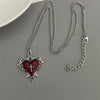 Punk Rock Red Black Heart Pendant Chain Necklace For Men Women Cool Hip Hop Street Vintage Goth Accessories Jewelry - Image 10
