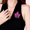 Crystal Enamel Maple Leaf Brooch Pin for Women Plant Corsage Badge Wedding Jewelry Gifts - Image 1