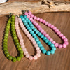 12mm Stone Round Beads Necklace Bohemian Colorful Vacation Neck Decor Women Handmade Choker - Image 2
