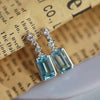 Fresh Style Sky Blue Cubic Zirconia Hanging Earrings Women for Wedding Party Aesthetic Female Ear Accessories Jewelry - Image 1