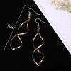 Spiral Women's Hook Earrings Hollow Twist Geometric Statement Long Hanging Earrings Wraped Oval Metal Pendants Earrings - Image 9