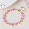 Unique Pink Cubic Zirconia Silver Gold Plated Oval CZ Tennis Link Chain Bracelet for Women Chic Daily Party Wedding - Image 3
