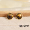 Maillard Series Stainless Steel Earring Tiger Eye Stone No Fade Earrings Sun Oval Butterfly Fan-Shaped Jewelry - Image 23