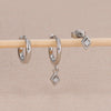 Three-Pair Square Cubic Zirconia Huggie Earring Set - Image 11