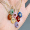 Stainless steel stone necklace, women's style, gold-plated, color preserving - Image 1