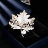 Colored Zircon Maple Leaf Shell Brooches Atmospheric Elegance Freshwater Pearl Leaf Pin Woman's Broche Accessories - Image 2