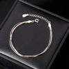 2pcs Silver Four-leaf Flower Necklace Bracelet Set for Women Adjustable Link Chain Necklace Set Jewelry Gift - Image 17