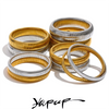 Stainless Steel Link Bangle with Rounded Profile in Gold-Tone or Silver-Tone - Image 1