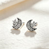 Silver and Compact Star Moon Heart-Shaped Snowflake Zircon Earrings for Women Minimalist Engagement Party Jewelry - Image 36