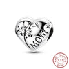 Love Heart Shaped Charms Silver Family Love Friendship Charms Fit Bracelet Bangle Women Jewelry Gifts - Image 27