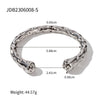 Simple Gold Plated Stainless Steel Cuff Bracelet Set Jewelry Accessories for Women - Image 7