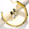 Stonefans Oversize Choker Necklace Set Rhinestone for Women Wedding Indian Earring Costume Bridal Accessories Jewelry Decoration