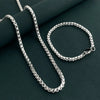 Silver 4mm Square Box Chain Necklace and Bracelet Set for Men and Women Party Jewelry - Image 2