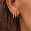 Silver Retro Geometric Square Circle Hoop Earrings for Women Gift Zircon Huggies Ear Buckle Piercing Jewelry - Image 5