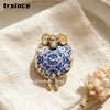 Chinese Zodiac Sheep Brooch Blue and White Porcelain Rhinestone Enamel Ram Lapel Pin Animal Jewelry Gift for Women Collector - Image 22